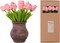 Pink Artificial Flowers 20 Pcs Fake Tulips Realistic Touch Spring Summer Fake Flowers for Home Decor, Outdoor Garden Parties and Wedding Decor